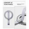 Spigen for MagSafe Phone Grip MagFit, Compatible with iPhone 17/16/15/14/13/Air/Pro/Pro Max, Galaxy S26 Series, Pixel 10 Series, Pixelsnap & More Magnetic Phone Holder Finger Loop Nylon Strap – Silver(Silver)