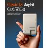 Spigen for MagSafe Wallet, Classic LS (MagFit) Holds 3 Cards, Compatible with iPhone 17/16/15/14/13/12 Pixel 10 MagSafe-Cases Pixelsnap Vintage Heavy Duty Hardshell Magnetic Card Holder – Stone(Stone)