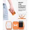 Spigen for MagSafe Wallet, Heavy Duty Hardshell Magnetic Card Holder Compatible with iPhone 17/16/15/14/13/12 Pixel 10 Series MagSafe-Cases Pixelsnap Holds 5-6/7-8 Cards(Orange (TT))