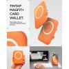 Spigen for MagSafe Wallet, Heavy Duty Hardshell Magnetic Card Holder Compatible with iPhone 17/16/15/14/13/12 Pixel 10 Series MagSafe-Cases Pixelsnap Holds 5-6/7-8 Cards(Orange (TT))