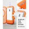 Spigen for MagSafe Wallet, Heavy Duty Hardshell Magnetic Card Holder Compatible with iPhone 17/16/15/14/13/12 Pixel 10 Series MagSafe-Cases Pixelsnap Holds 5-6/7-8 Cards(Frost Clear Orange (TT))
