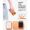 Spigen for MagSafe Wallet, Heavy Duty Hardshell Magnetic Card Holder Compatible with iPhone 17/16/15/14/13/12 Pixel 10 Series MagSafe-Cases Pixelsnap Holds 5-6/7-8 Cards(Frost Clear Orange (TT))