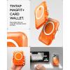 Spigen for MagSafe Wallet, Heavy Duty Hardshell Magnetic Card Holder Compatible with iPhone 17/16/15/14/13/12 Pixel 10 Series MagSafe-Cases Pixelsnap Holds 5-6/7-8 Cards(Frost Clear Orange (TT))
