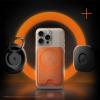 Spigen for MagSafe Wallet, Holds 5 Cards, MagFit Compatible with iPhone 17/16/15/14/13/12 Models, Pixel 10 Series, MagSafe-Cases, Pixelsnap and More, Card Holder – PU Black (5-Cards)(PU Metallic Orange (MagFit+))