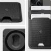 Spigen for MagSafe Wallet, Holds 5 Cards, MagFit Compatible with iPhone 17/16/15/14/13/12 Models, Pixel 10 Series, MagSafe-Cases, Pixelsnap and More, Card Holder – PU Black (5-Cards)(Fabric Black)
