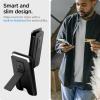 Spigen for MagSafe Wallet, Holds 5 Cards, MagFit Compatible with iPhone 17/16/15/14/13/12 Models, Pixel 10 Series, MagSafe-Cases, Pixelsnap and More, Card Holder – PU Black (5-Cards)(PU Black (Kickstand))