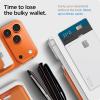 Spigen for MagSafe Wallet, Holds 5 Cards, MagFit Compatible with iPhone 17/16/15/14/13/12 Models, Pixel 10 Series, MagSafe-Cases, Pixelsnap and More, Card Holder – PU Black (5-Cards)(PU Metallic Orange)