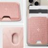 Spigen for MagSafe Wallet, Holds 5 Cards, MagFit Compatible with iPhone 17/16/15/14/13/12 Models, Pixel 10 Series, MagSafe-Cases, Pixelsnap and More, Card Holder – PU Black (5-Cards)(Fabric Rose Gold)
