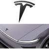 Spigen Front Emblem Badge Hood Ornament (Car Wash Safe, Ultra-Strong Adhesion Logo) Designed for 2025, 2026 Tesla Model Y Premium & Performance(Matte Black)