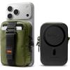 Spigen Magnetic Pouch Organizer RFID Blocking EDC SSD Card Storage Wallet Belt Backpack Clip Designed for MagSafe Pixelsnap iPhone 17/16/15/14/13/12 Pixel 10 Series & More – Olive Green (Tintap Zip)(Olive Green)