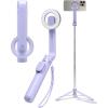 Spigen Selfie Stick Tripod Stand with Bluetooth Remote Control Shutter 24″ Extendable Compatible with MagSafe iPhone 17/16/15/14/13/12 Pixelsnap Pixel 10 Series & More – Black (S571W)(Lavender (Universal))