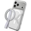 Spigen for MagSafe Phone Grip MagFit, Compatible with iPhone 17/16/15/14/13/Air/Pro/Pro Max, Galaxy S26 Series, Pixel 10 Series, Pixelsnap & More Magnetic Phone Holder Finger Loop Nylon Strap – Silver(Silver)