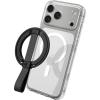 Spigen for MagSafe Phone Grip MagFit, Compatible with iPhone 17/16/15/14/13/Air/Pro/Pro Max, Galaxy S26 Series, Pixel 10 Series, Pixelsnap & More Magnetic Phone Holder Finger Loop Nylon Strap – Silver(Black)