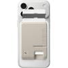 Spigen for MagSafe Wallet, Classic LS (MagFit) Holds 3 Cards, Compatible with iPhone 17/16/15/14/13/12 Pixel 10 MagSafe-Cases Pixelsnap Vintage Heavy Duty Hardshell Magnetic Card Holder – Stone(Stone)