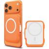 Spigen for MagSafe Wallet, Heavy Duty Hardshell Magnetic Card Holder Compatible with iPhone 17/16/15/14/13/12 Pixel 10 Series MagSafe-Cases Pixelsnap Holds 5-6/7-8 Cards(Orange (TT))
