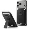 Spigen for MagSafe Wallet, Holds 5 Cards, MagFit Compatible with iPhone 17/16/15/14/13/12 Models, Pixel 10 Series, MagSafe-Cases, Pixelsnap and More, Card Holder – PU Black (5-Cards)(PU Black (Kickstand))