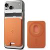 Spigen for MagSafe Wallet, Holds 5 Cards, MagFit Compatible with iPhone 17/16/15/14/13/12 Models, Pixel 10 Series, MagSafe-Cases, Pixelsnap and More, Card Holder – PU Black (5-Cards)(PU Metallic Orange)
