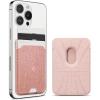 Spigen for MagSafe Wallet, Holds 5 Cards, MagFit Compatible with iPhone 17/16/15/14/13/12 Models, Pixel 10 Series, MagSafe-Cases, Pixelsnap and More, Card Holder – PU Black (5-Cards)(Fabric Rose Gold)