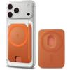 Spigen for MagSafe Wallet, Holds 5 Cards, MagFit Compatible with iPhone 17/16/15/14/13/12 Models, Pixel 10 Series, MagSafe-Cases, Pixelsnap and More, Card Holder – PU Black (5-Cards)(PU Metallic Orange (MagFit+))
