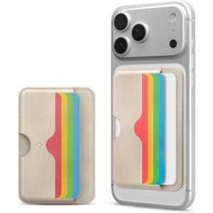 Caseology by Spigen for MagSafe Wallet, Holds 3 Cards, Folder Pop MagFit Compatible with iPhone 17/16/15/14/13/12 Models, Pixel 10 Series, MagSafe-Cases, Pixelsnap and More, Card Holder – Sky Blue(Rainbow)