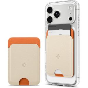 Caseology by Spigen for MagSafe Wallet, Holds 3 Cards, Folder Pop MagFit Compatible with iPhone 17/16/15/14/13/12 Models, Pixel 10 Series, MagSafe-Cases, Pixelsnap and More, Card Holder – Sky Blue(Orange Beige)