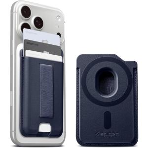 Spigen MagSafe Wallet Sleekband (MagFit) Designed for MagSafe & Pixelsnap Compatible with iPhone 17/16/15/14/13/12, Pixel 10, Galaxy S26/S25/24 Series & More Magnetic Card Holder – Urban Gray(Modern Navy)