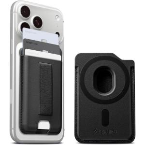 Spigen MagSafe Wallet Sleekband (MagFit) Designed for MagSafe & Pixelsnap Compatible with iPhone 17/16/15/14/13/12, Pixel 10, Galaxy S26/S25/24 Series & More Magnetic Card Holder – Urban Gray(Dark Black)