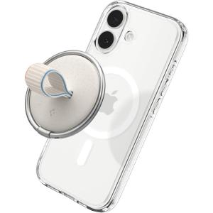 Spigen for MagSafe Phone Grip, Compatible with iPhone 17/16/15/14/13/12, Galaxy S26 Series, Pixel 10 Series, Pixelsnap & More Magnetic Holder with Finger Loop Nylon Strap – Dune Beige(Dune Beige)