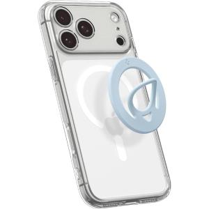 Spigen for MagSafe Phone Grip, Dual Pop (MagFit) Compatible with iPhone 17/16/15/14/13/12 Air/Pro/Pro Max, Galaxy S26 Series, Pixel 10 Series, Pixelsnap Double Magnetic Holder – Black(Light Blue (Slim))