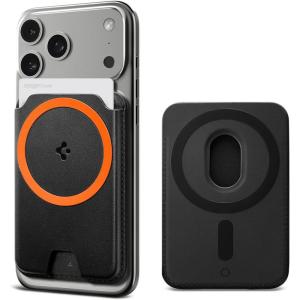 Spigen for MagSafe Wallet, Holds 5 Cards, MagFit Compatible with iPhone 17/16/15/14/13/12 Models, Pixel 10 Series, MagSafe-Cases, Pixelsnap and More, Card Holder – PU Black (5-Cards)(PU Black (MagFit+))
