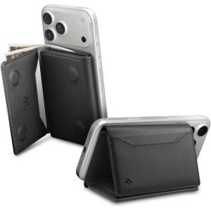 Spigen for MagSafe Wallet, Holds 7 Cards, Valentinus S (MagFit) Magnetic Trifold Card Holder Cash Compatible with iPhone 17/16/15/14/13 Pixel 10/10a/10 Pro/XL/Fold MagSafe-Cases & Pixelsnap – Black(Black (Valentinus S))