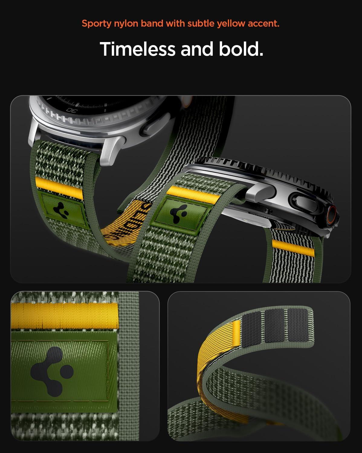 imageSpigen Athlex Air Designed for Samsung Galaxy Watch 8 4440mm 8 Classic 46mm Band Adjustable Solo Loop Strap 2025 Active BlackActive Green