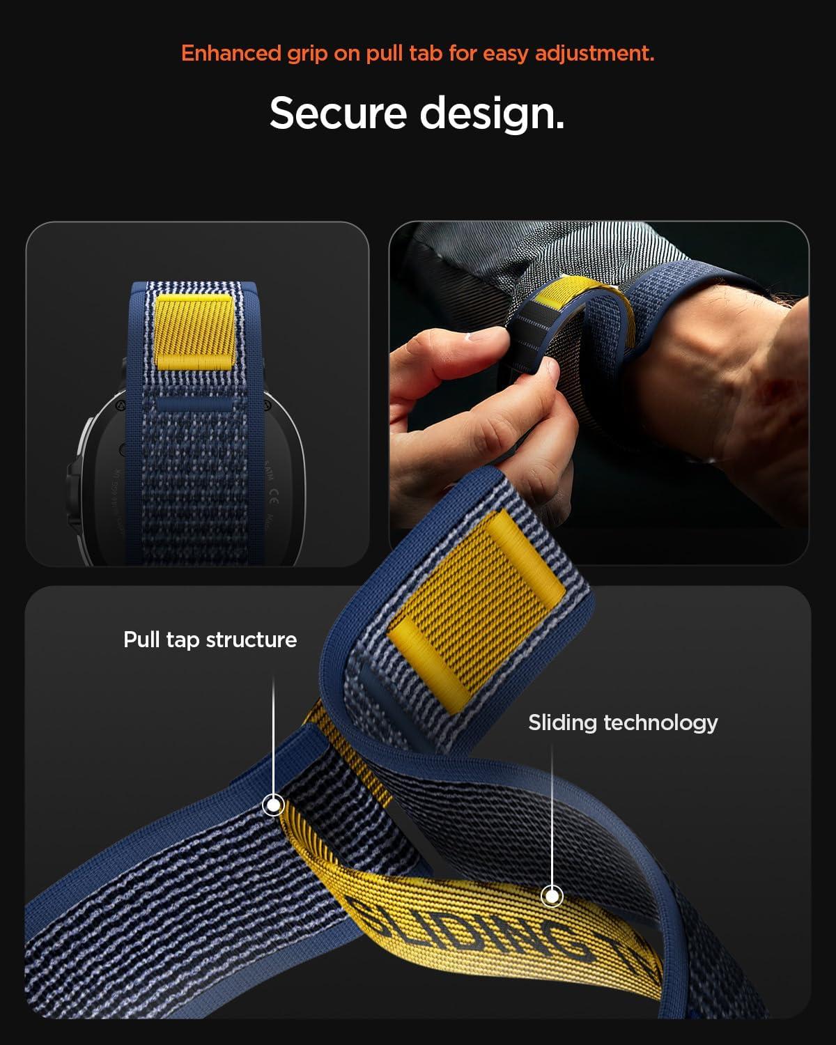 imageSpigen Athlex Air Designed for Samsung Galaxy Watch 8 4440mm 8 Classic 46mm Band Adjustable Solo Loop Strap 2025 Active BlackActive Navy