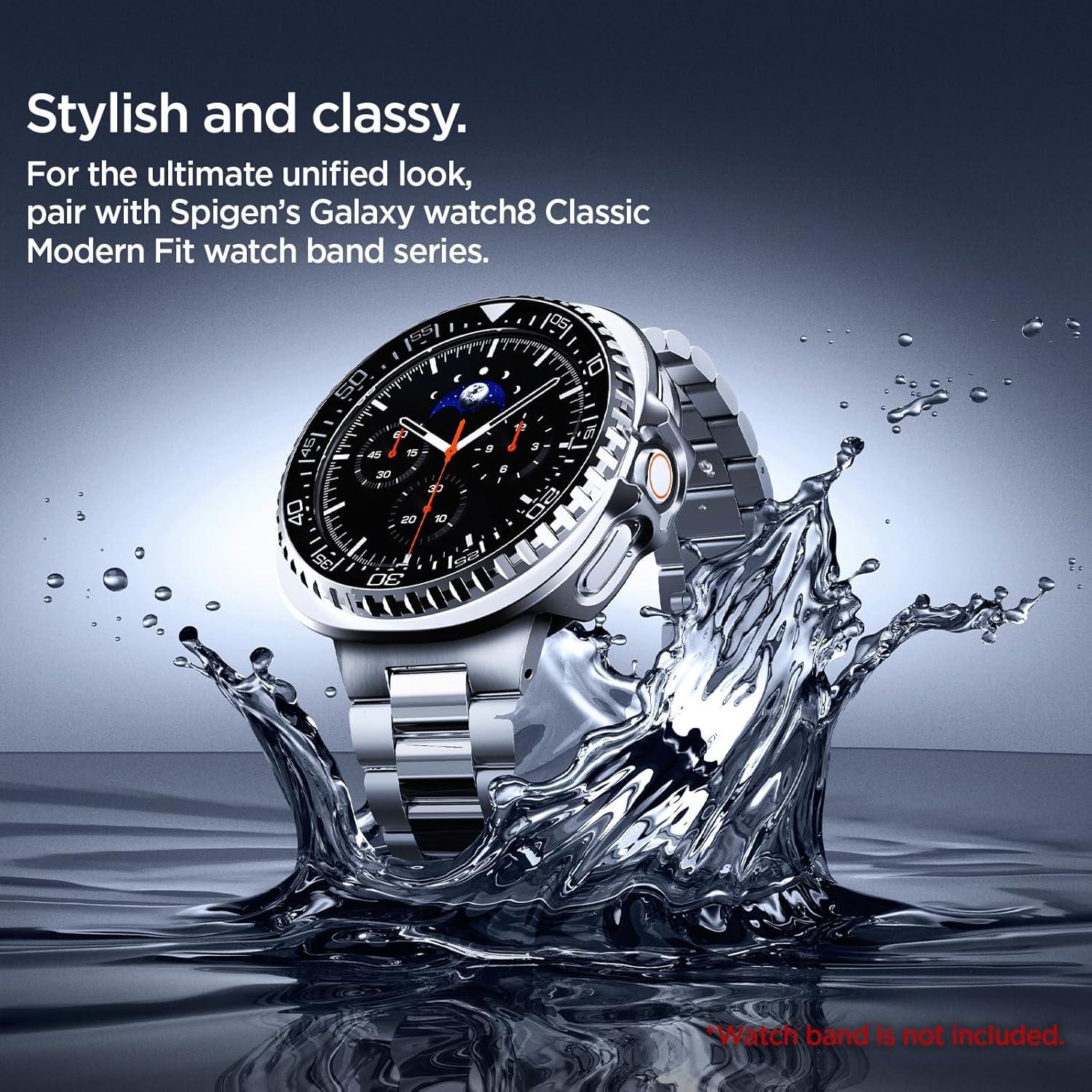 imageSpigen Bezel Tune Pro Diver Designed for Samsung Galaxy Watch 8 Classic 46mm Bezel Ring Protector with Case 2025 BlackBlack