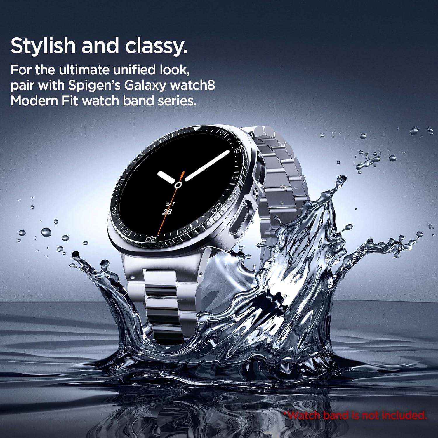 imageSpigen Bezel Tune Pro Pilot Designed for Samsung Galaxy Watch 8 44mm Bezel Ring Protector with Case 2025 SilverBlack