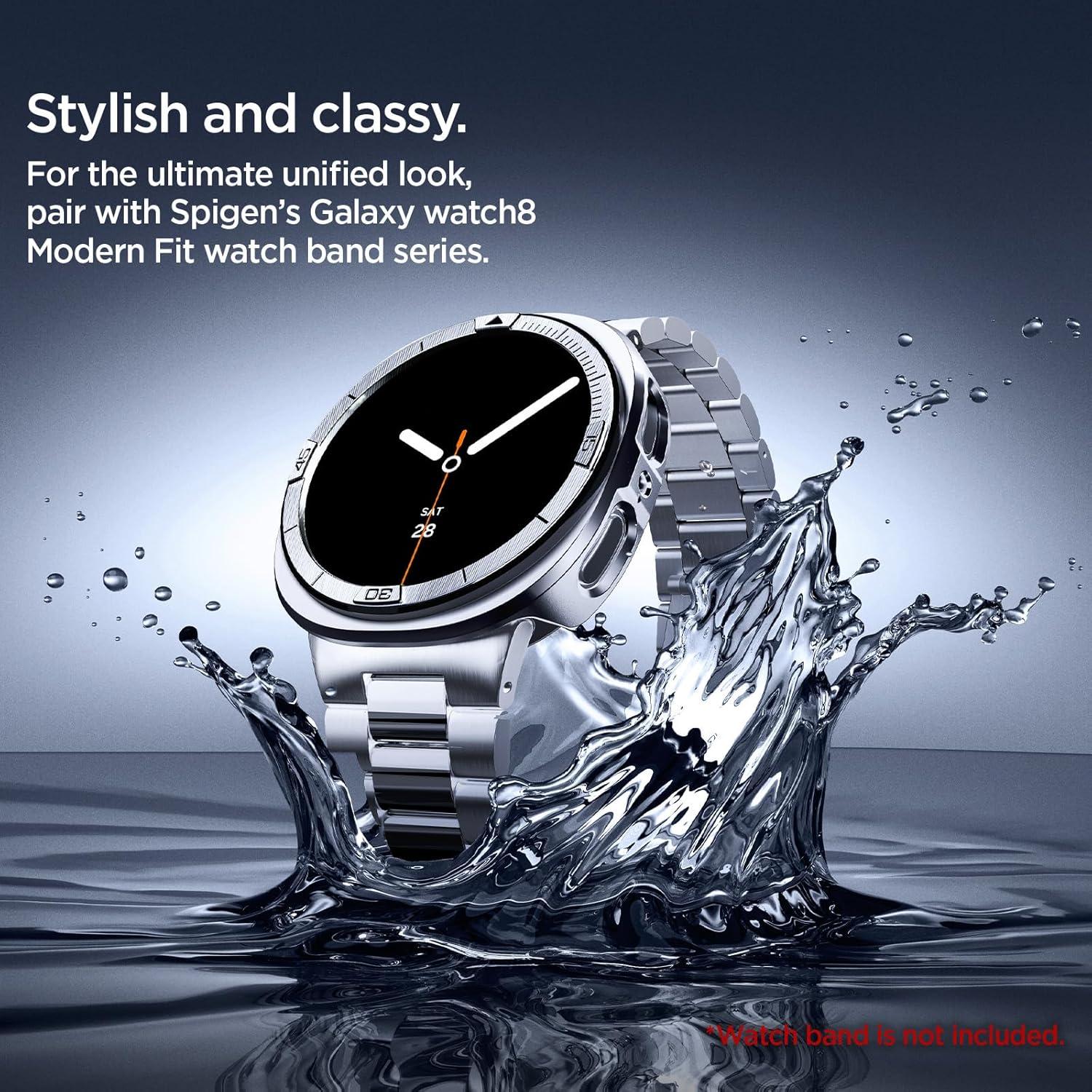 imageSpigen Bezel Tune Pro Pilot Designed for Samsung Galaxy Watch 8 44mm Bezel Ring Protector with Case 2025 SilverSilver