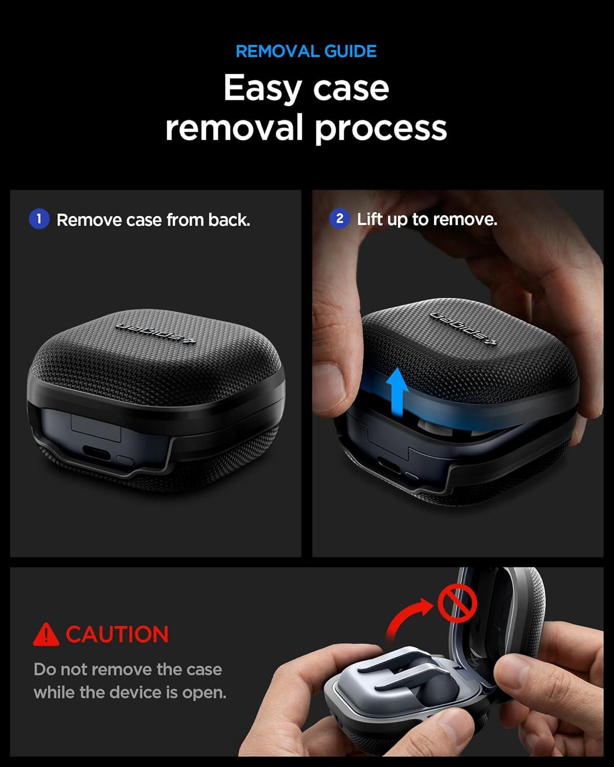 imageSpigen Classic Fit Designed for Samsung Galaxy Buds 4 Pro CaseGalaxy Buds 4 Case 2026 Premium Fabric Cover with Carabiner BlackBlack
