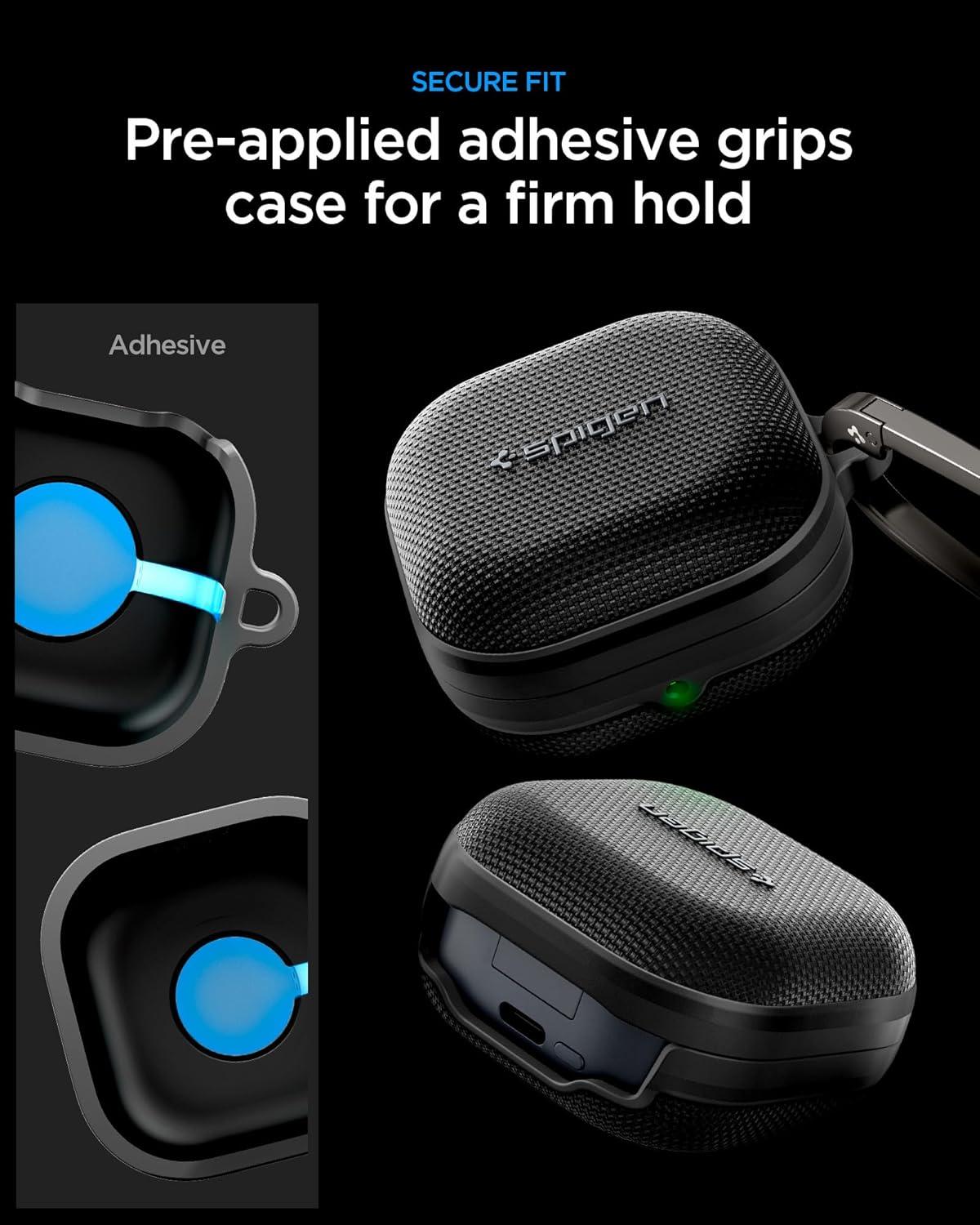 imageSpigen Classic Fit Designed for Samsung Galaxy Buds 4 Pro CaseGalaxy Buds 4 Case 2026 Premium Fabric Cover with Carabiner BlackBlack