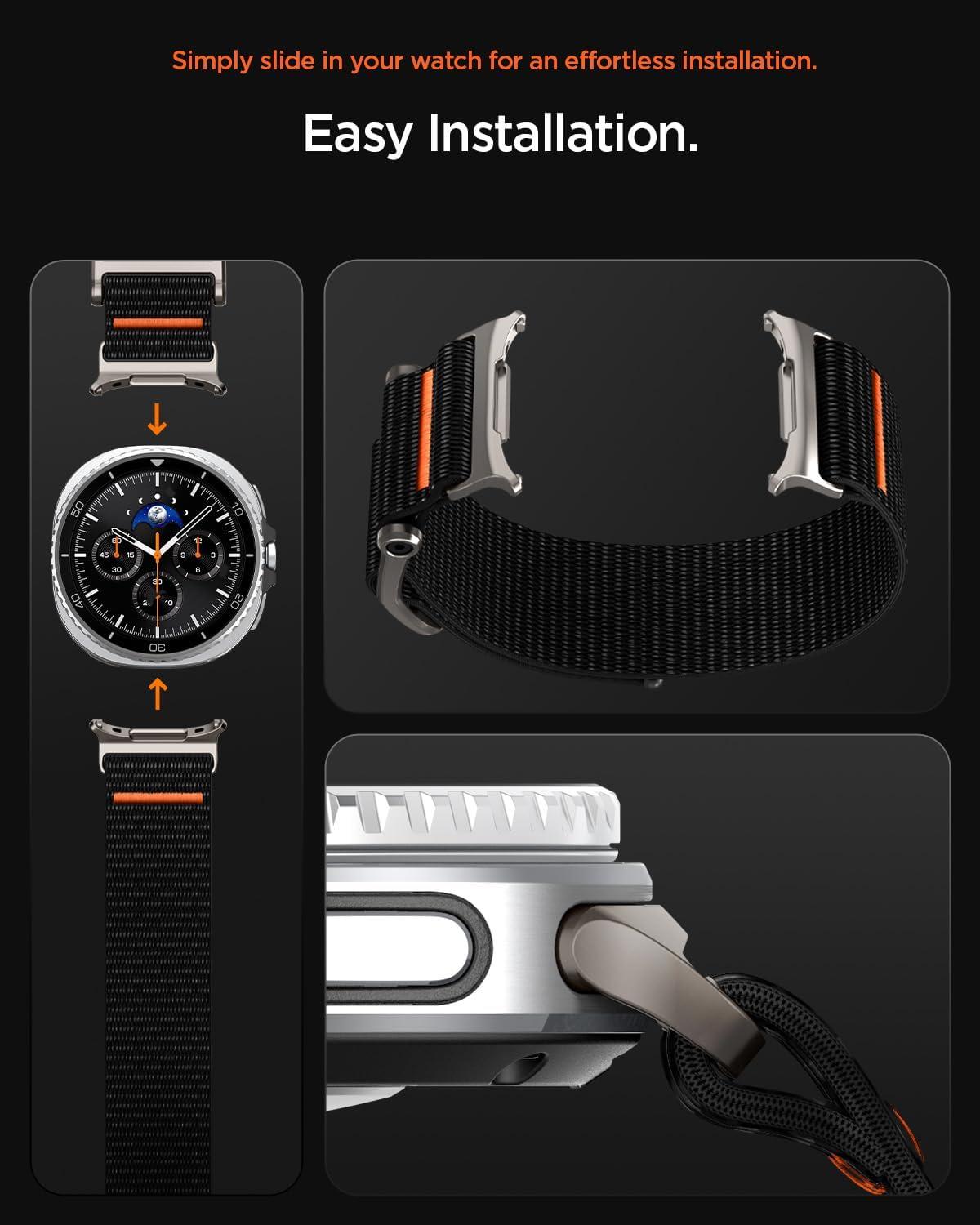 imageSpigen DuraPro Flex Designed For Samsung Galaxy Watch 8 4440mm 8 Classic 46mm Band Adjustable Solo Loop Strap 2025 BlackBlack