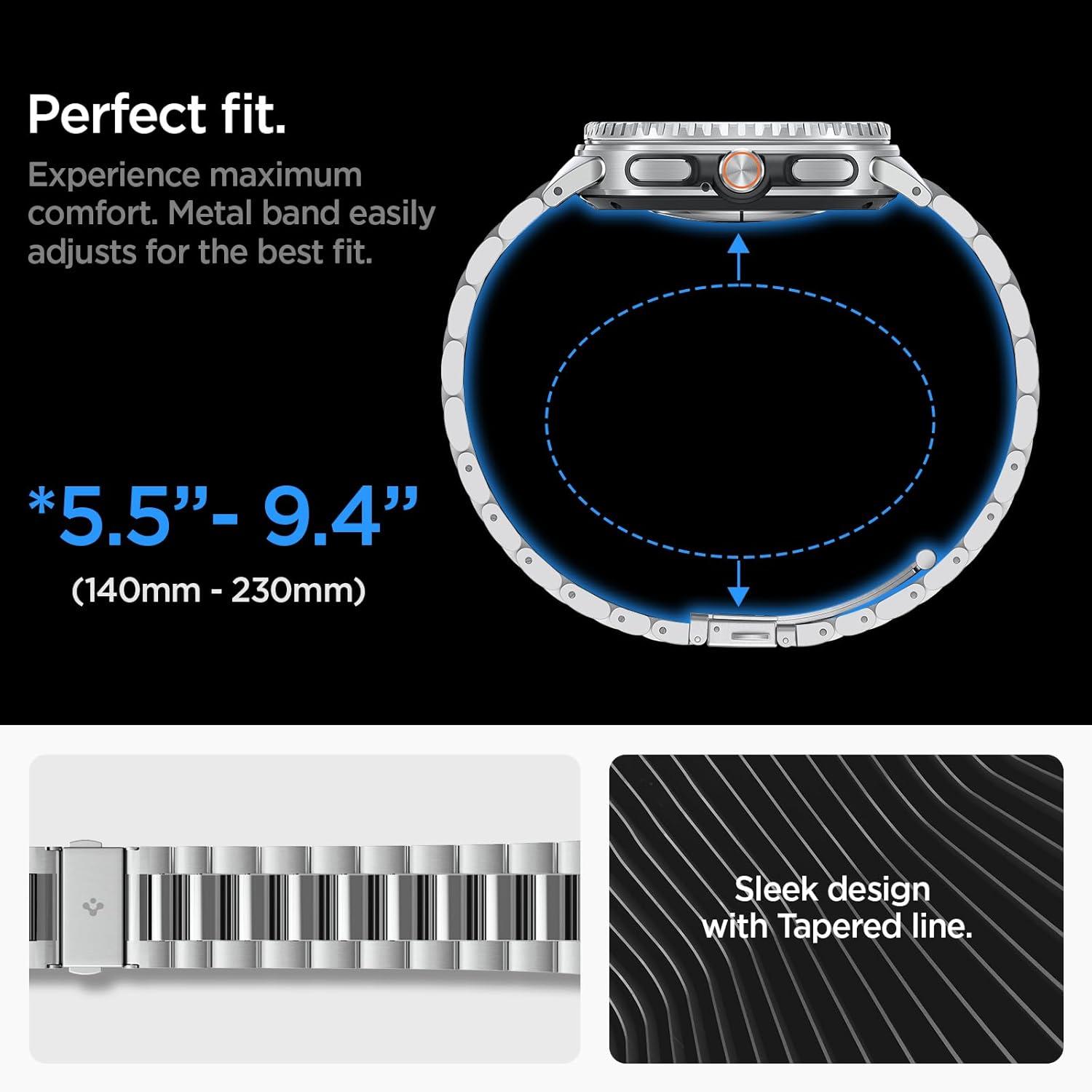 imageSpigen Modern Fit 316L Designed for Samsung Galaxy Watch 8 4440mm 8 Classic 46mm Band 2025 SilverSilver