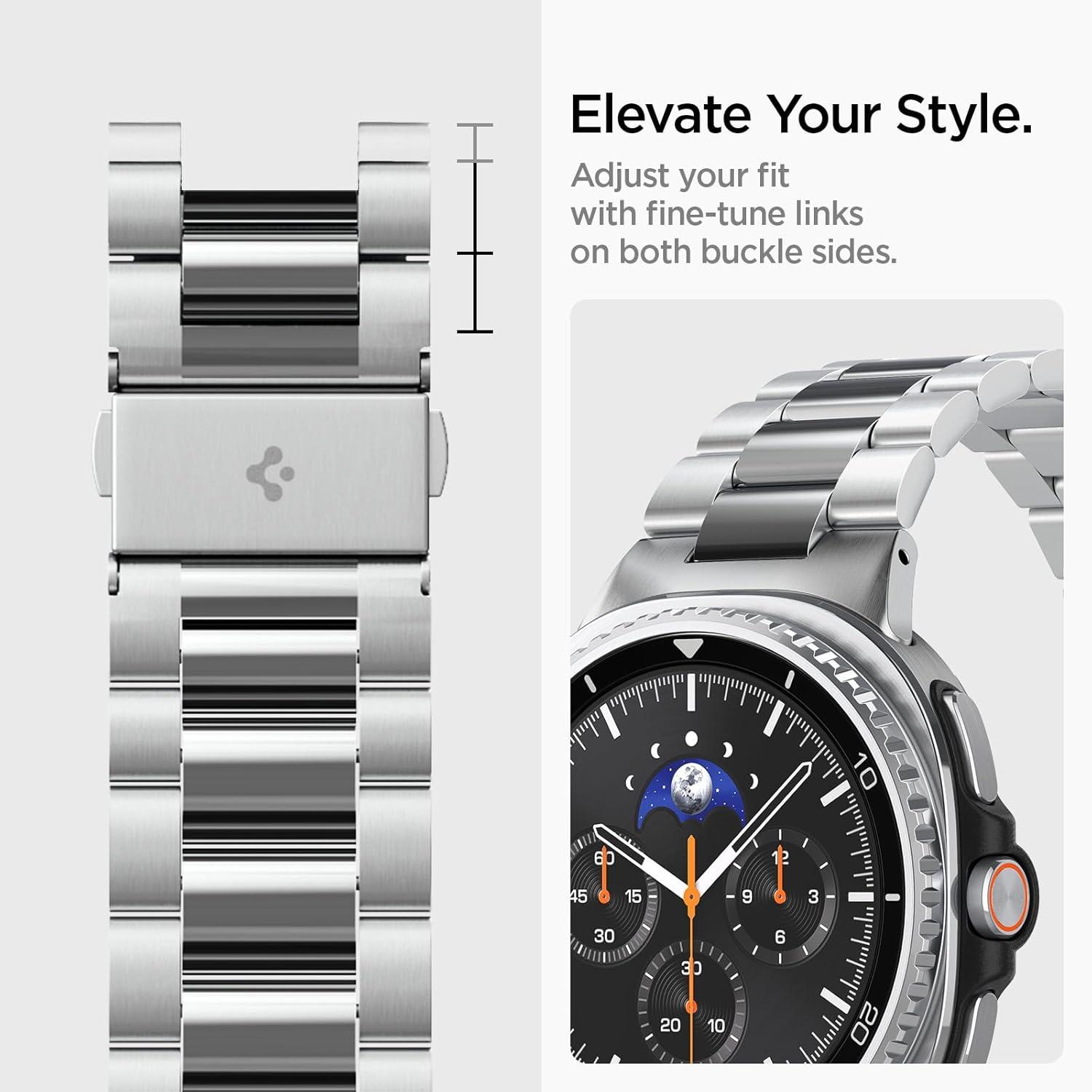 imageSpigen Modern Fit 316L Designed for Samsung Galaxy Watch 8 4440mm 8 Classic 46mm Band 2025 SilverSilver