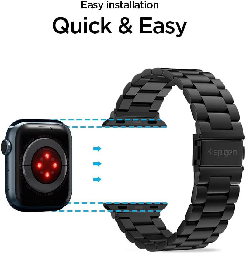 imageSpigen Modern Fit Designed For Apple Watch Band Compatible with Series 1110 42mm 987 41mm SE3SE2SE654 40mm 321 4238mmBlack