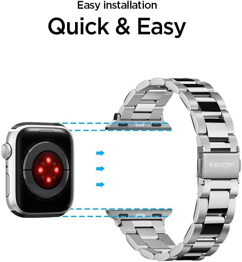 imageSpigen Modern Fit Designed For Apple Watch Band Compatible with Series 1110 42mm 987 41mm SE3SE2SE654 40mm 321 4238mmSilver