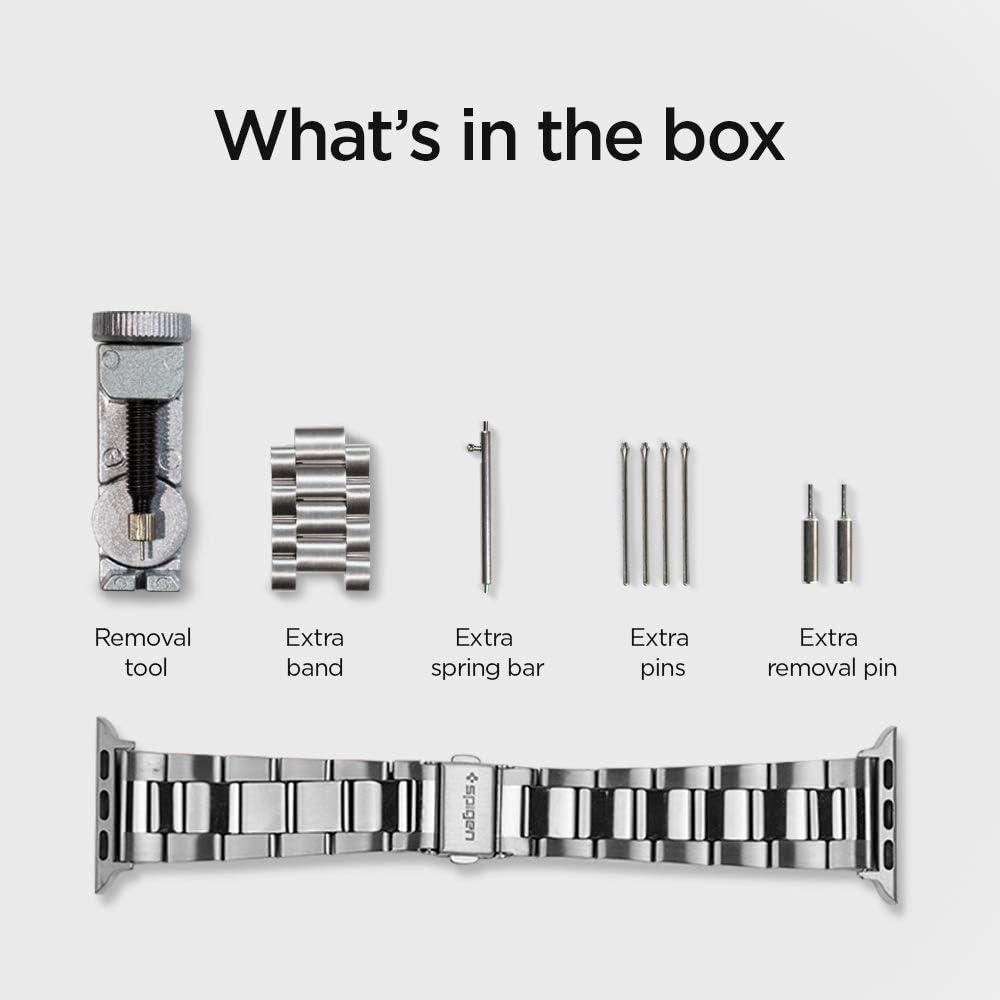 imageSpigen Modern Fit Designed For Apple Watch Band Compatible with Series 1110 42mm 987 41mm SE3SE2SE654 40mm 321 4238mmSilver