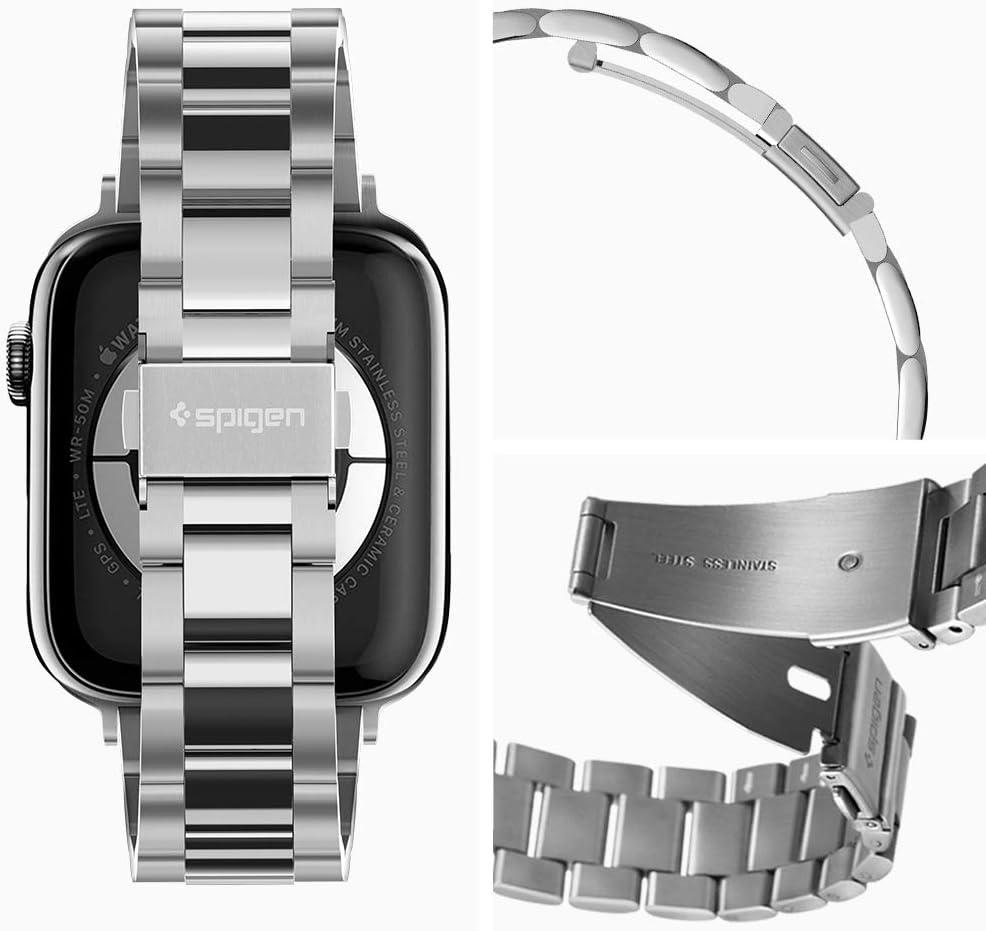 imageSpigen Modern Fit Designed For Apple Watch Band Compatible with Series 1110 42mm 987 41mm SE3SE2SE654 40mm 321 4238mmSilver