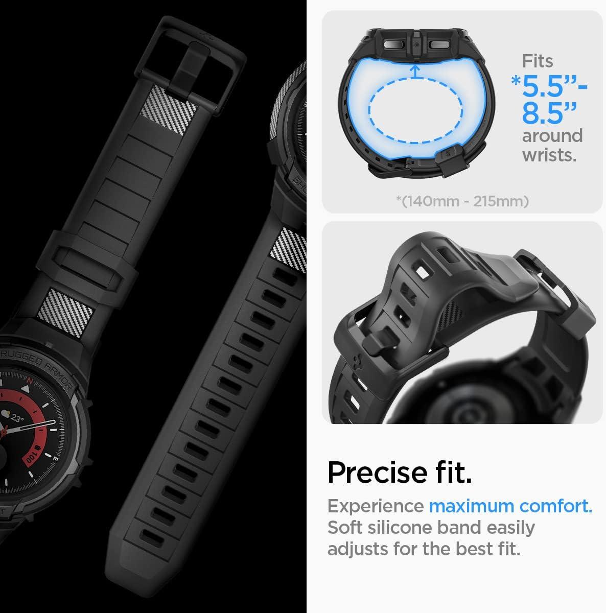imageSpigen Rugged Armor Pro Designed for Samsung Galaxy Watch 5 Pro Band with Case Protector 45mm 2022Black