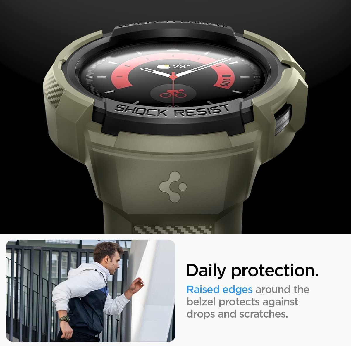 imageSpigen Rugged Armor Pro Designed for Samsung Galaxy Watch 5 Pro Band with Case Protector 45mm 2022Vintage Khaki