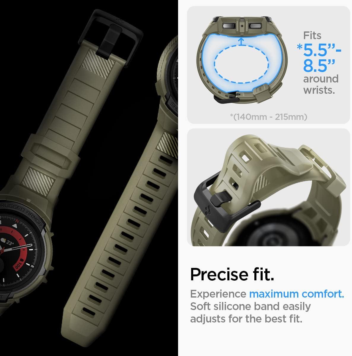 imageSpigen Rugged Armor Pro Designed for Samsung Galaxy Watch 5 Pro Band with Case Protector 45mm 2022Vintage Khaki