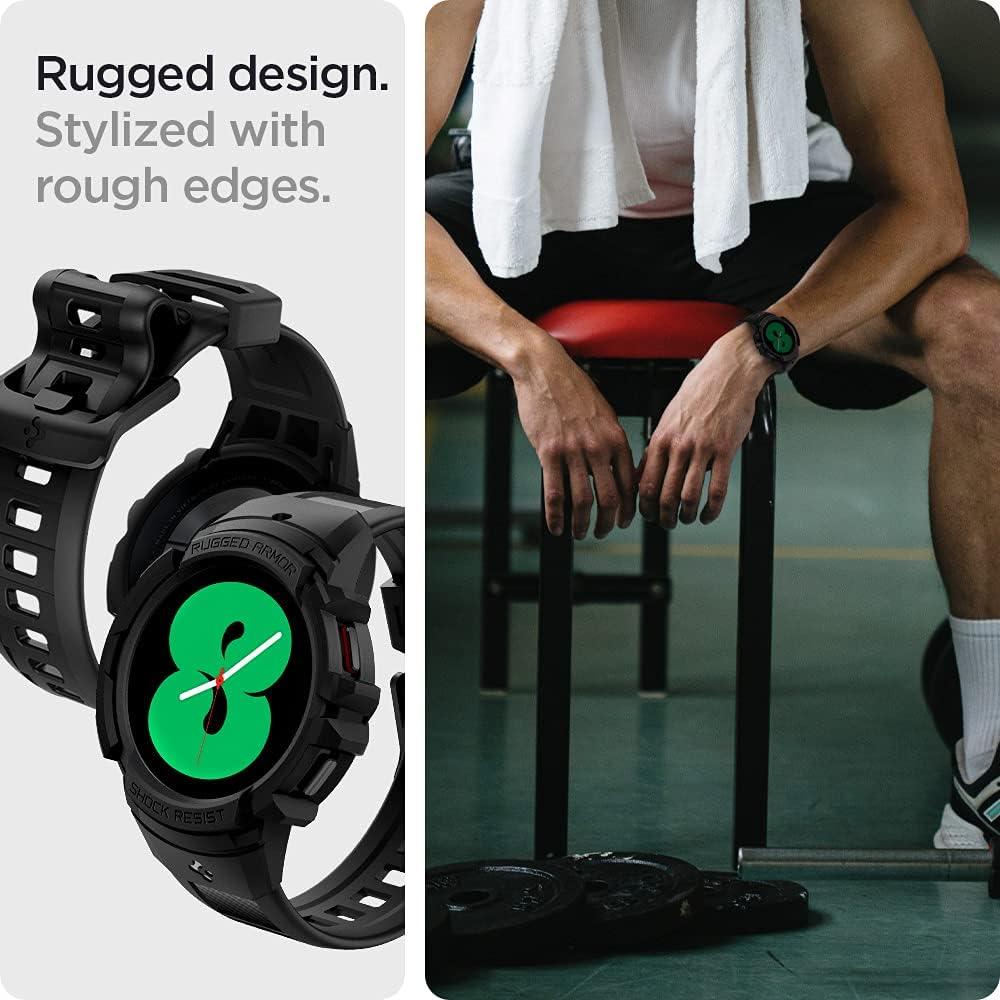 imageSpigen Rugged Armor Pro Designed for Samsung Galaxy Watch FE 2024 5 40mm 2022 4 40mm 2021 Band with Case Protector Charcoal GrayCharcoal Gray
