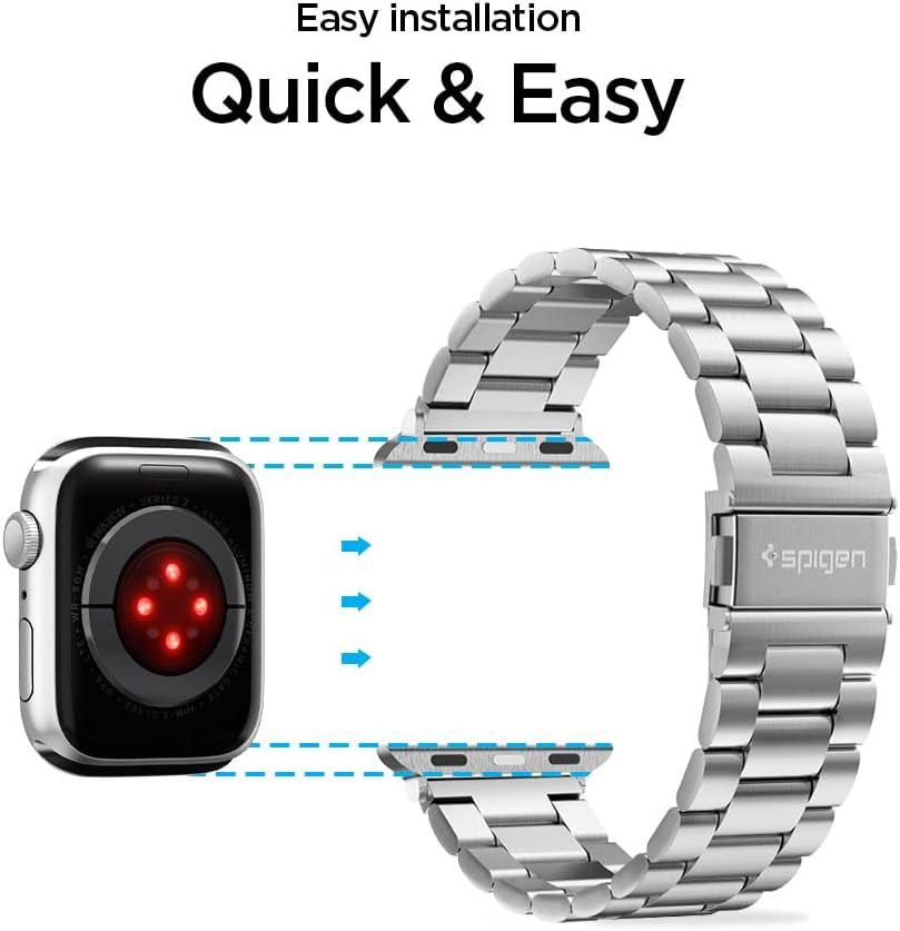 imageSpigen for Apple Watch Band Modern Fit Compatile with Ultra 321 49mm Series 1110 46mm 987 45mm SE3SE2SE654 44mm 321 42mm Premium Business Wristband StrapSilver